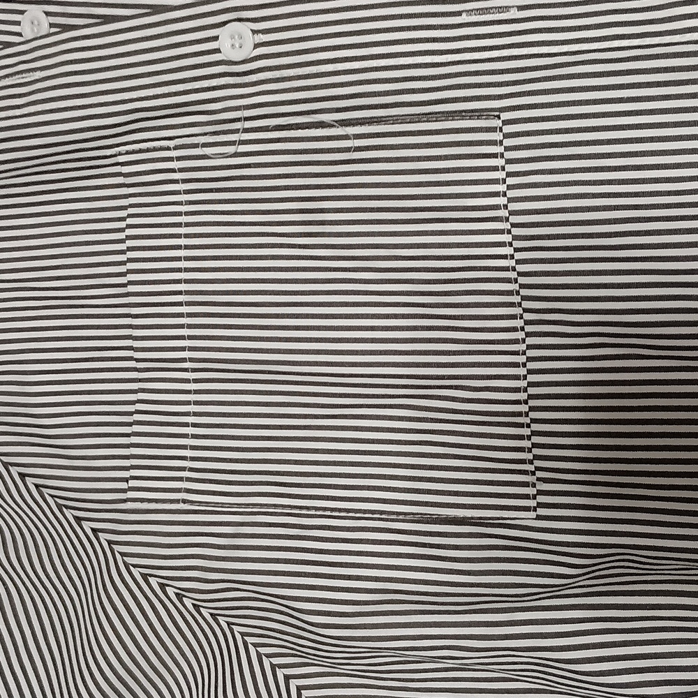 Striped Button-Front Collar Blouse - image 3